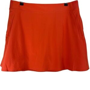 Athleta Womens Brooklyn Heights Skort Size 16 Red-Orange Zippered Pockets